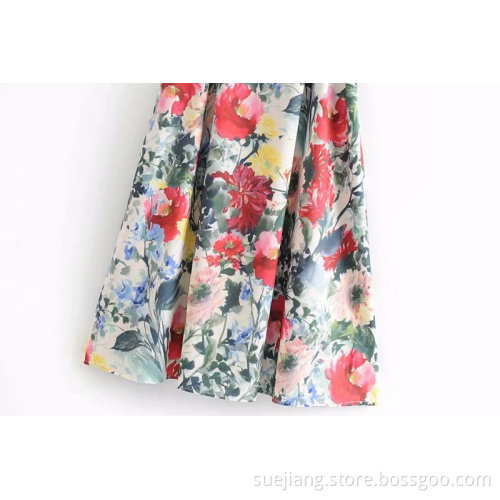 Womens Summer Newest Floral Print Long Dress